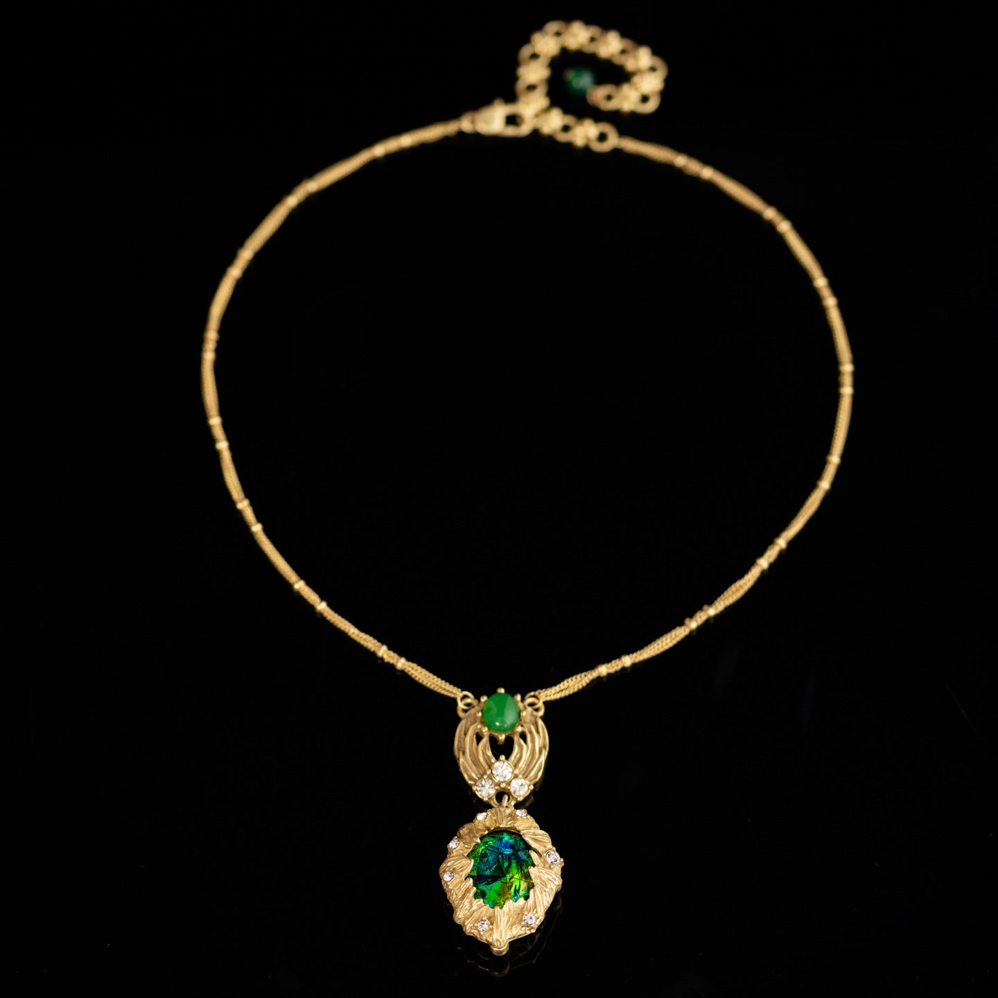 Vintage Agate Teardrop Refined Necklace for Women