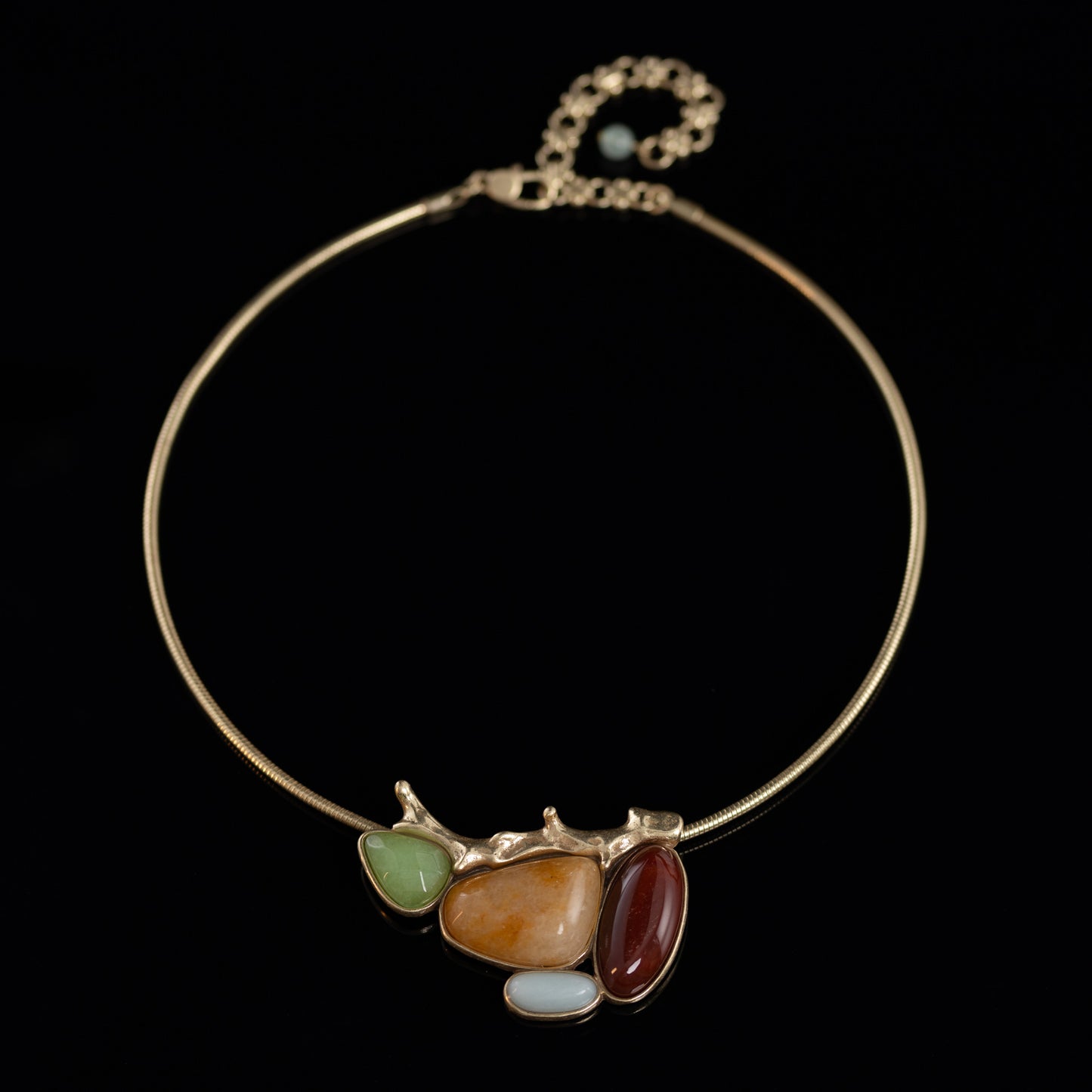 Vintage Agate Geometric Classic Necklace Gift Jewelry