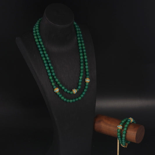 Vintage Statement Agate Handcrafted Jewelry Set Baroque