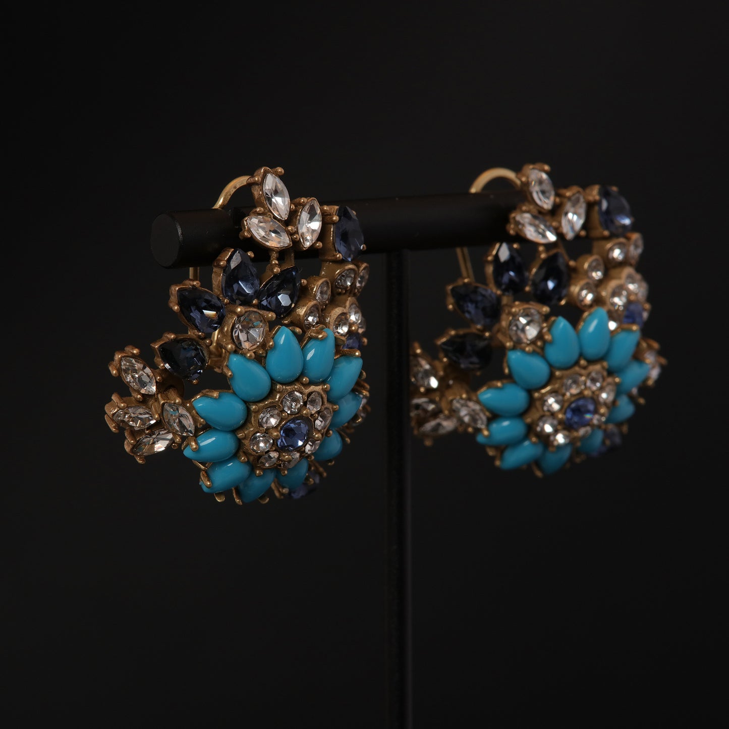 Vintage Luxury Stone Inlay Earrings Timeless Style