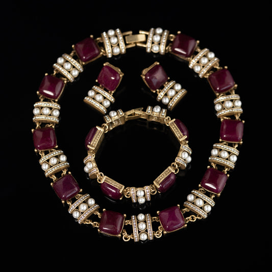 Vintage Timeless Natural Stone Geometric Jewelry Set
