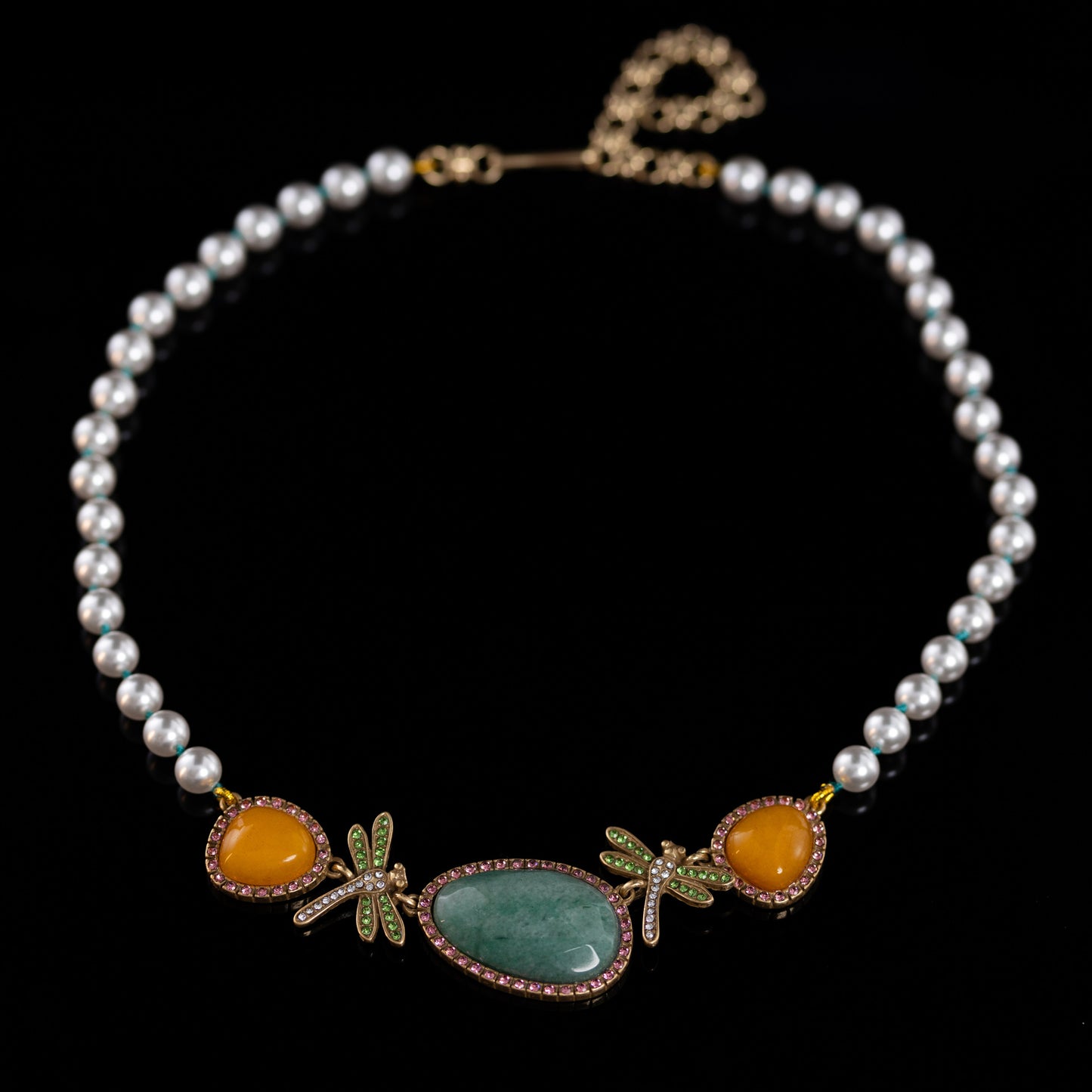 Vintage Pearl Geometric Luxury Handcrafted Necklace Gift Jewelry