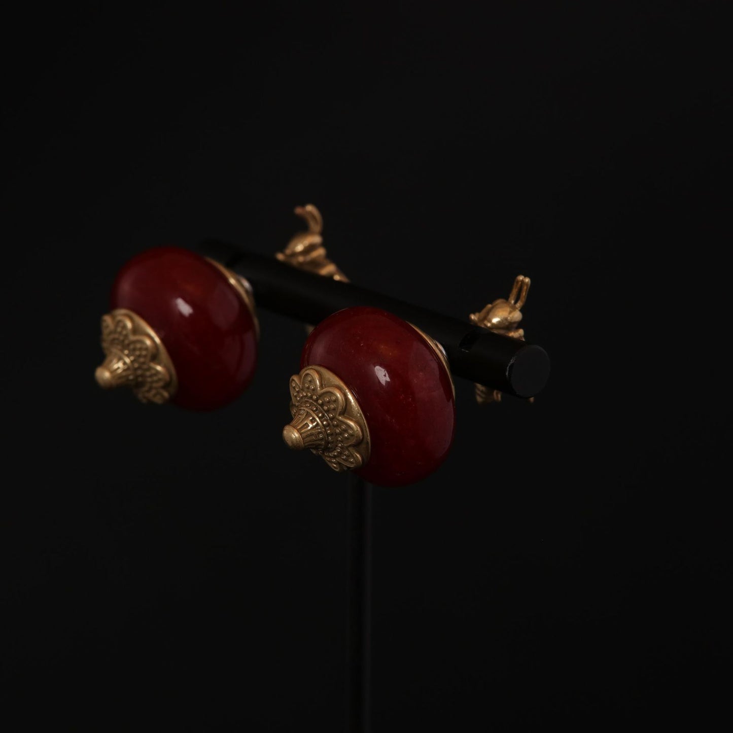 Vintage Natural Stone Statement Polished Earrings for Women