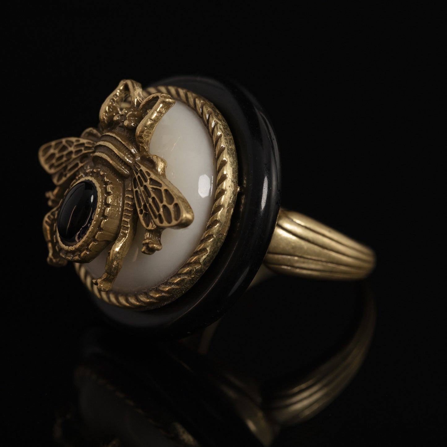 Vintage Agate Geometric Elegant Handcrafted Open Ring Timeless Style