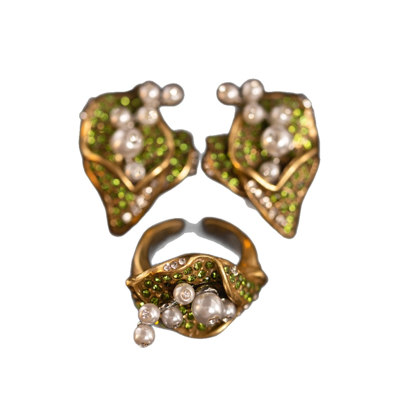 Vintage Refined Leaf Jewelry Set Heirloom Baroque