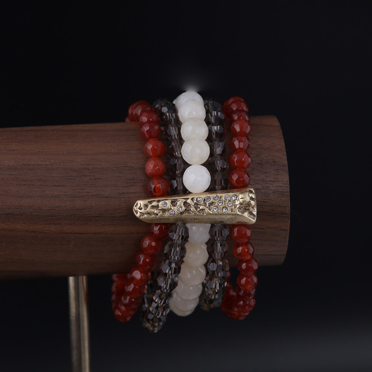 Vintage Agate Geometric Refined Handcrafted Bracelet Timeless Style
