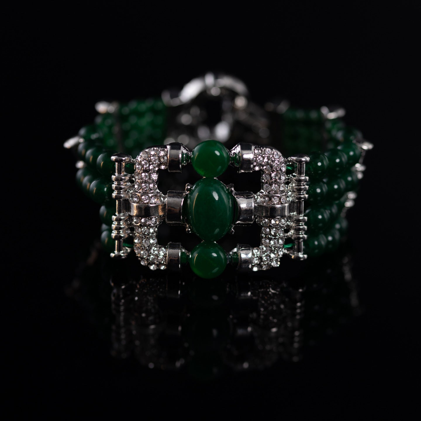 Vintage Agate Art Deco Statement Bracelet for Men