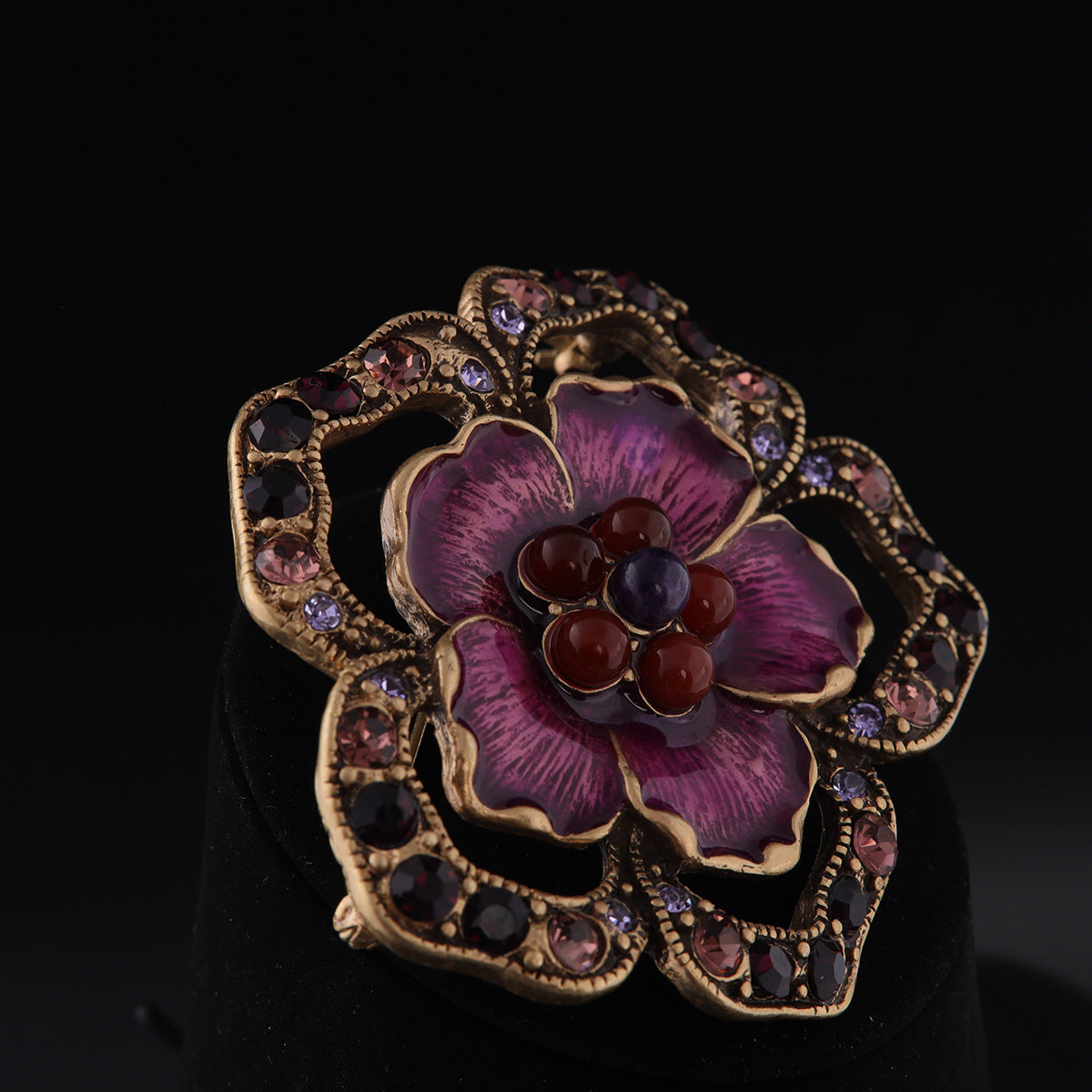 Vintage Enamel Floral Statement Brooches Gift Jewelry