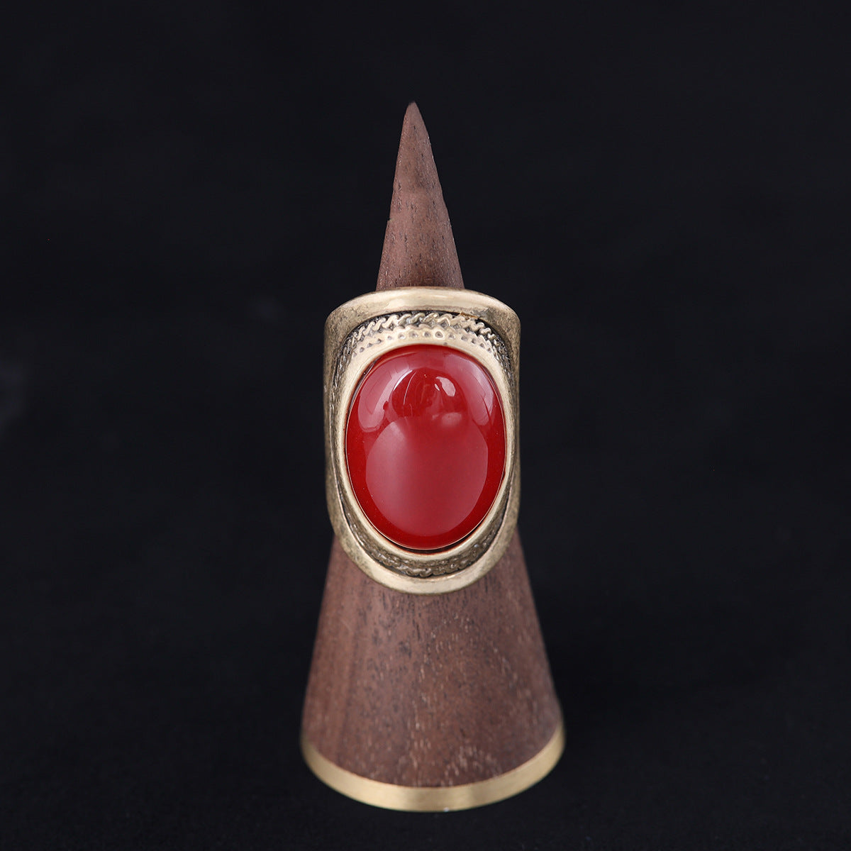 Vintage Agate Geometric Chic Open Ring Gift Jewelry