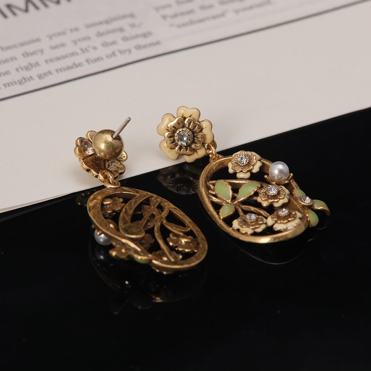 Vintage Floral Artisan Handcrafted Earrings for Women