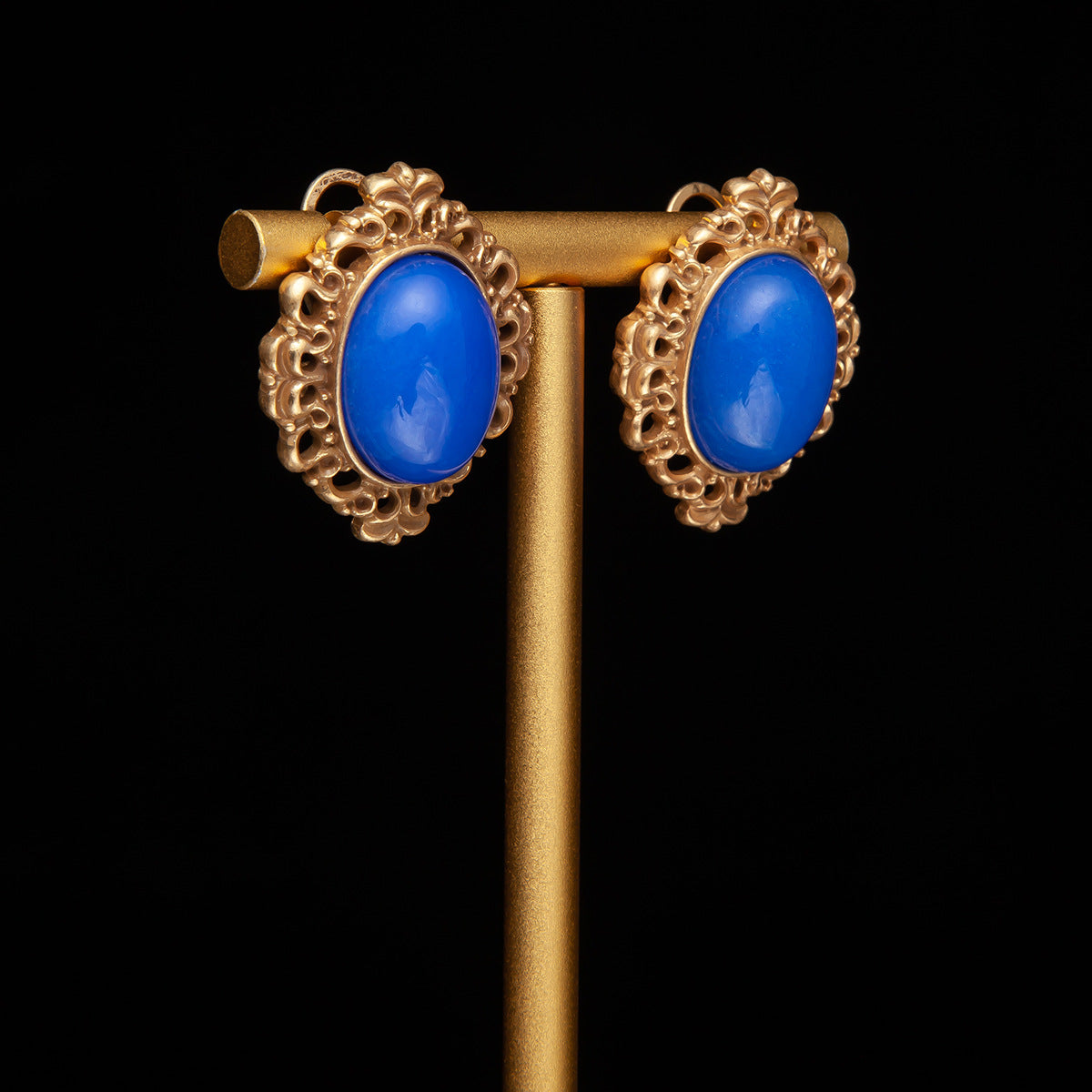Vintage Refined Stone Inlay Earrings Gift Jewelry