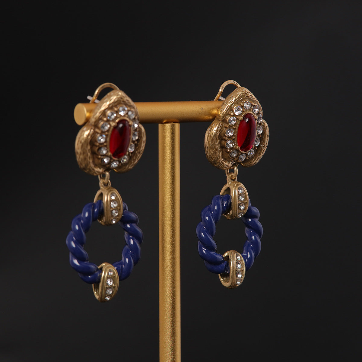 Vintage Glass Heart Artisan Handcrafted Earrings Handcrafted Design