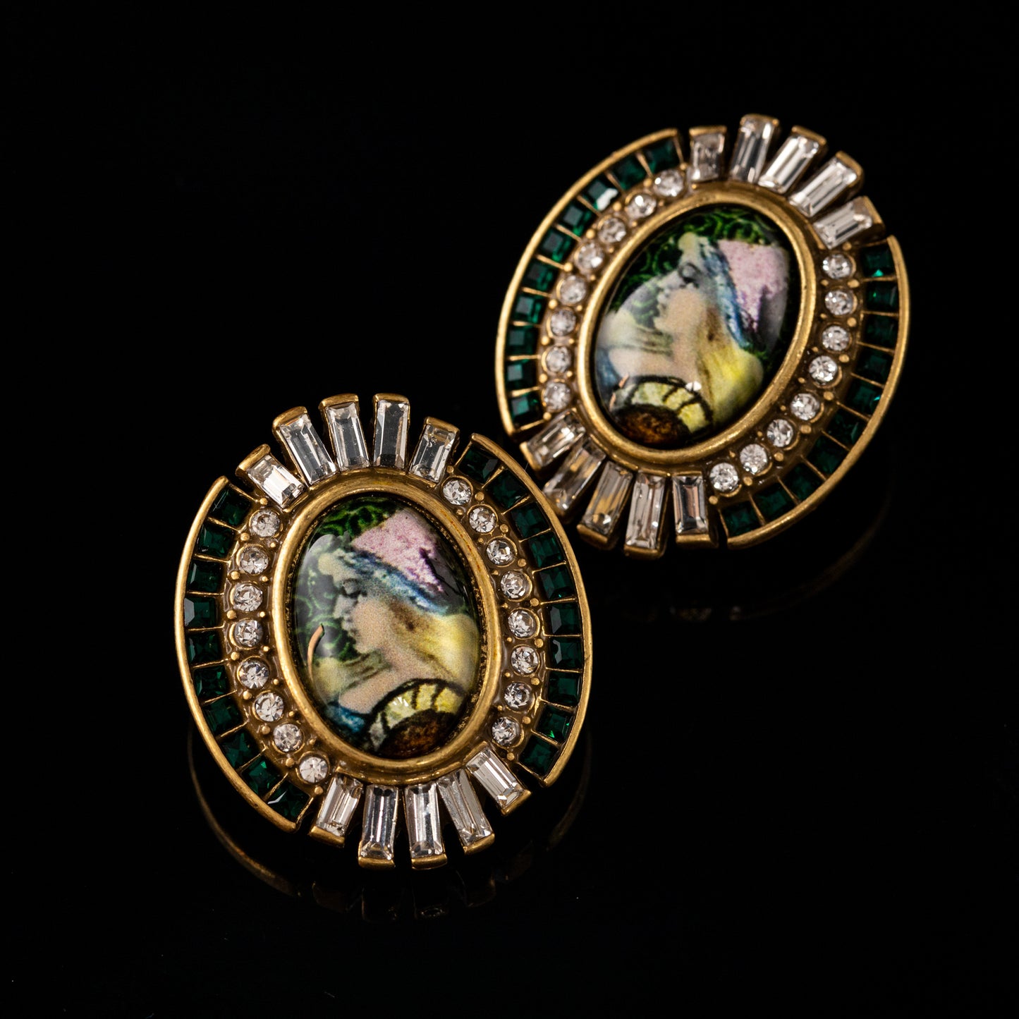 Vintage Crystal Classic Handcrafted Earrings for Ladies