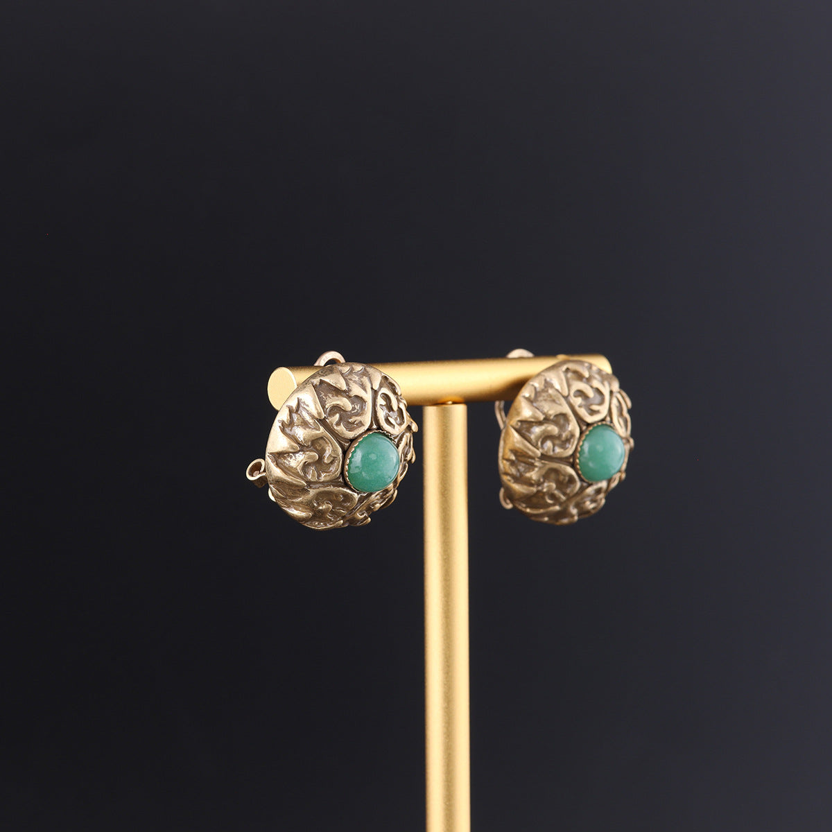 Vintage Jade Geometric Artisan Handcrafted Earrings Handcrafted Design