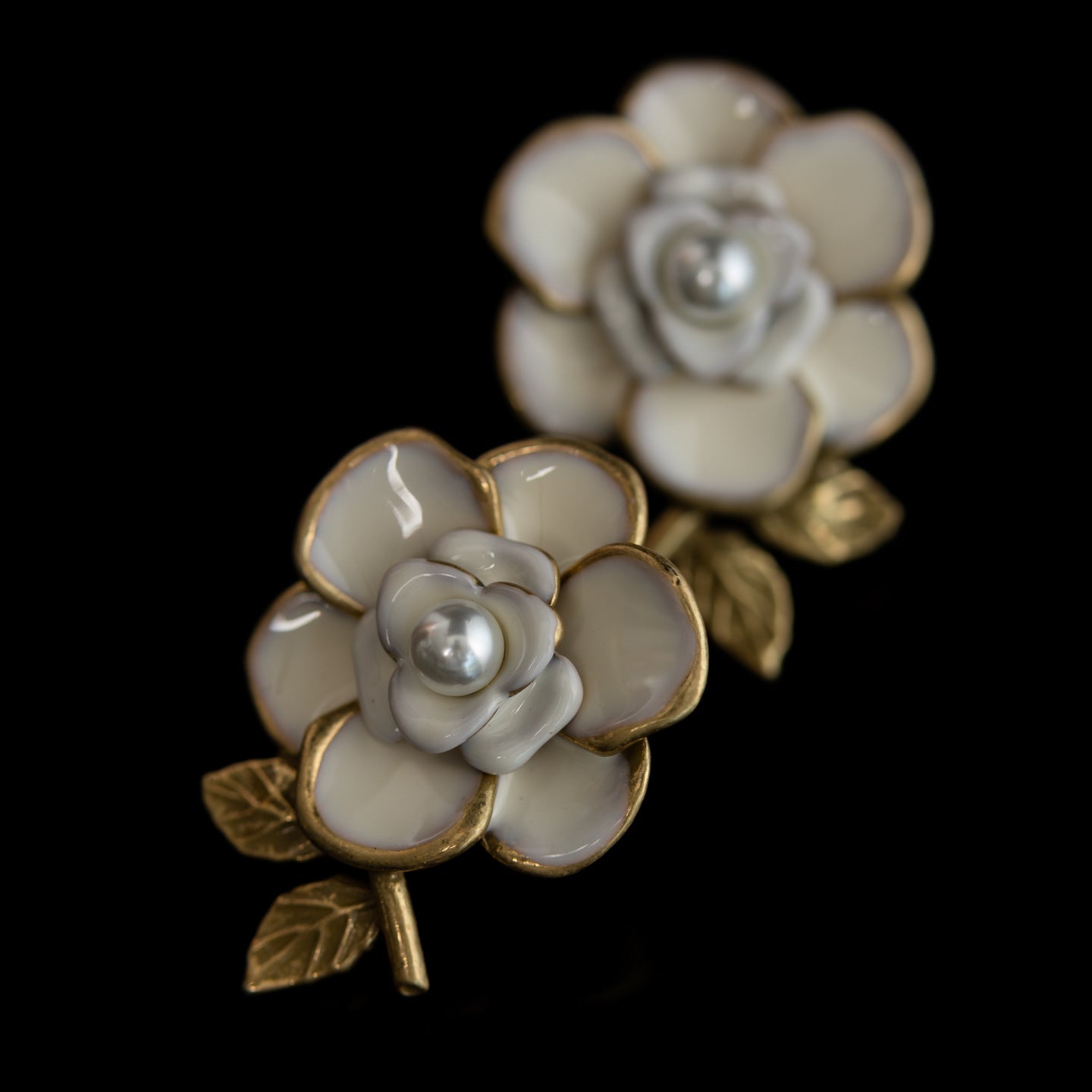 Vintage Enamel Floral Chic Handcrafted Earrings for Women