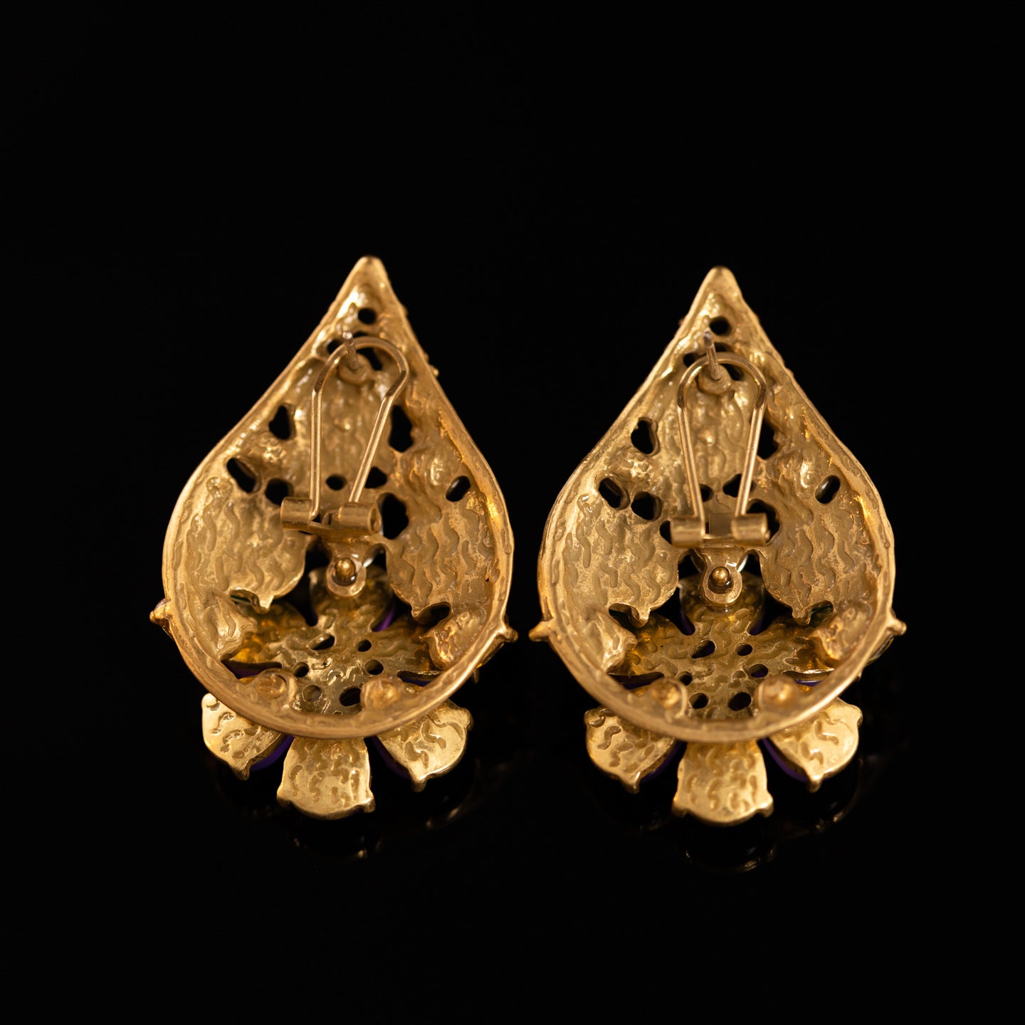 Vintage Natural Stone Floral Chic Earrings for Ladies