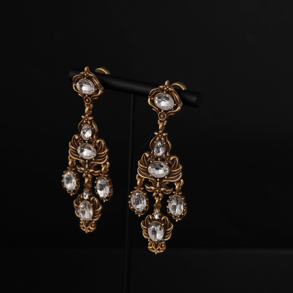 Vintage Crystal Chic Artisan Earrings Handcrafted Design