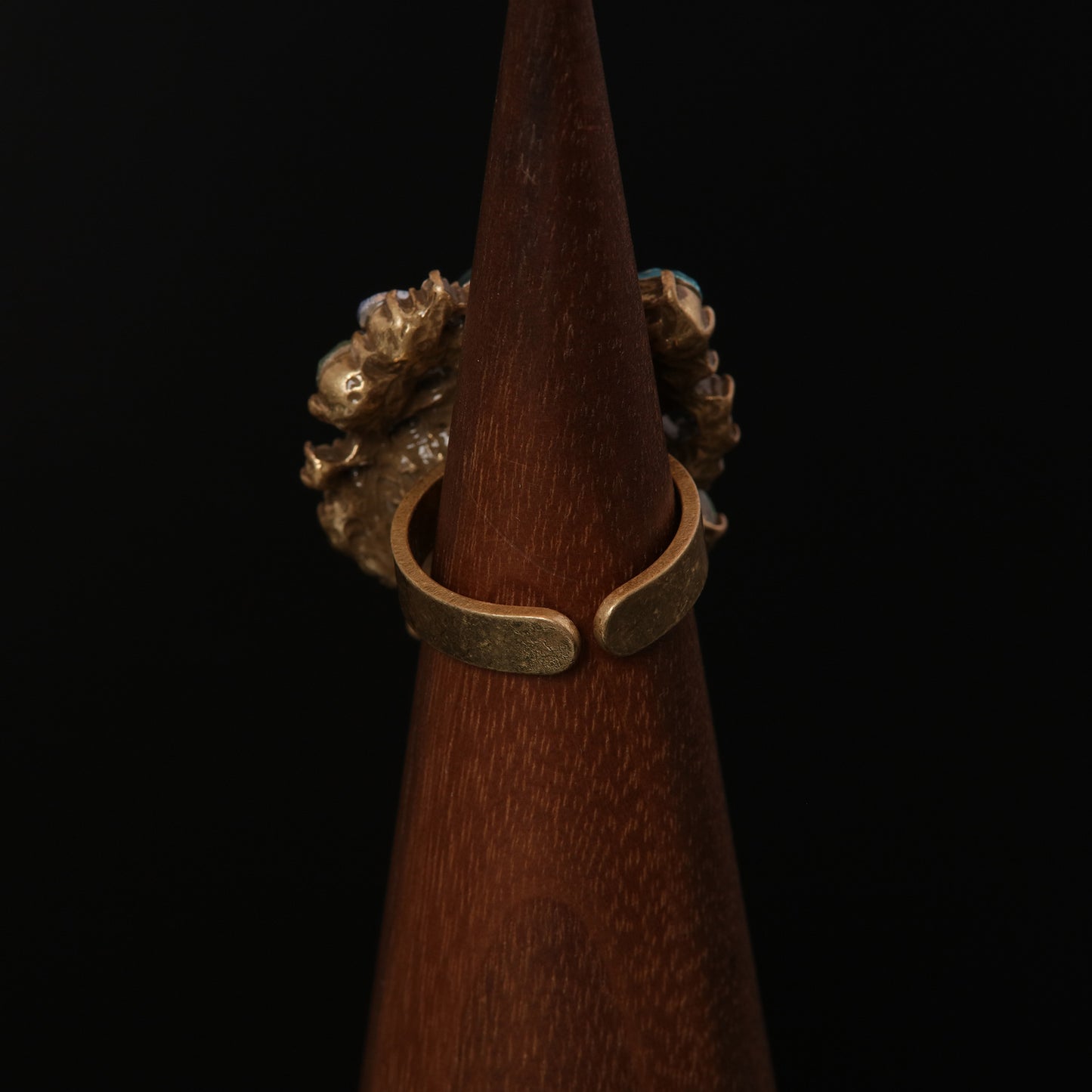 Vintage Pearl Geometric Classic Open Ring Handcrafted Design