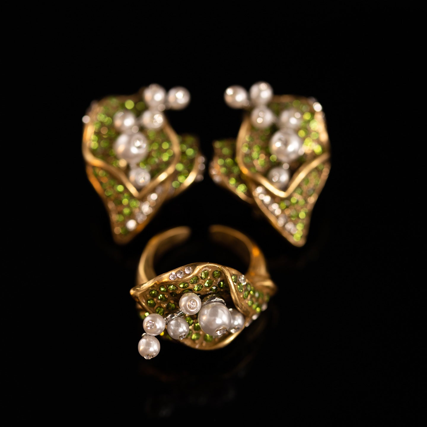 Vintage Refined Leaf Jewelry Set Heirloom Baroque