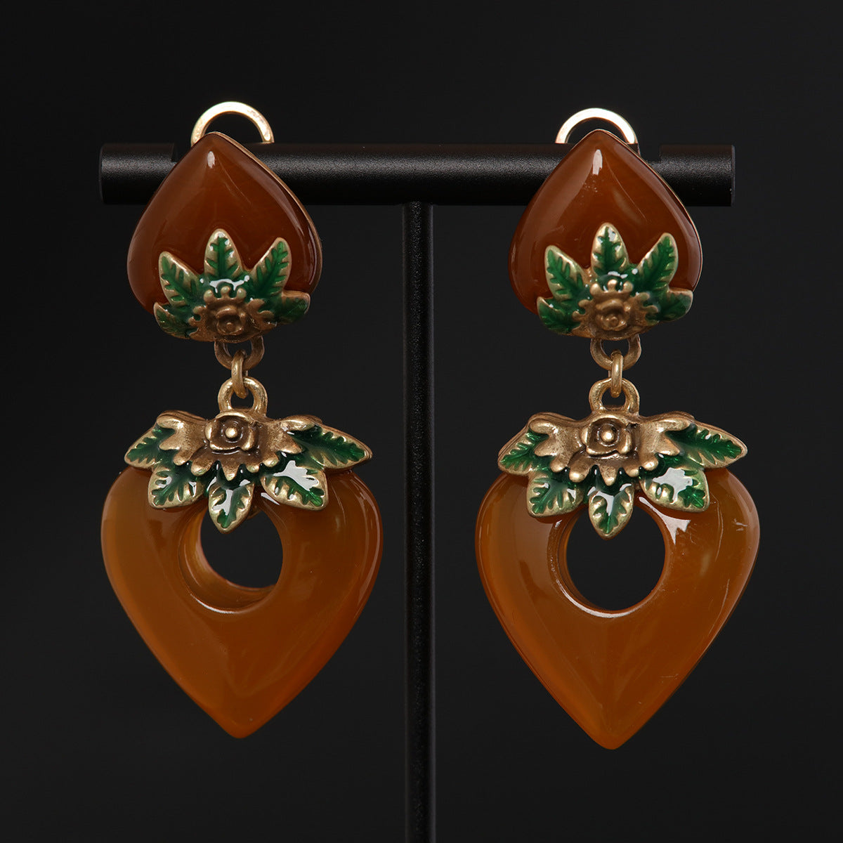 Vintage Heart Artisan Statement Earrings for Women