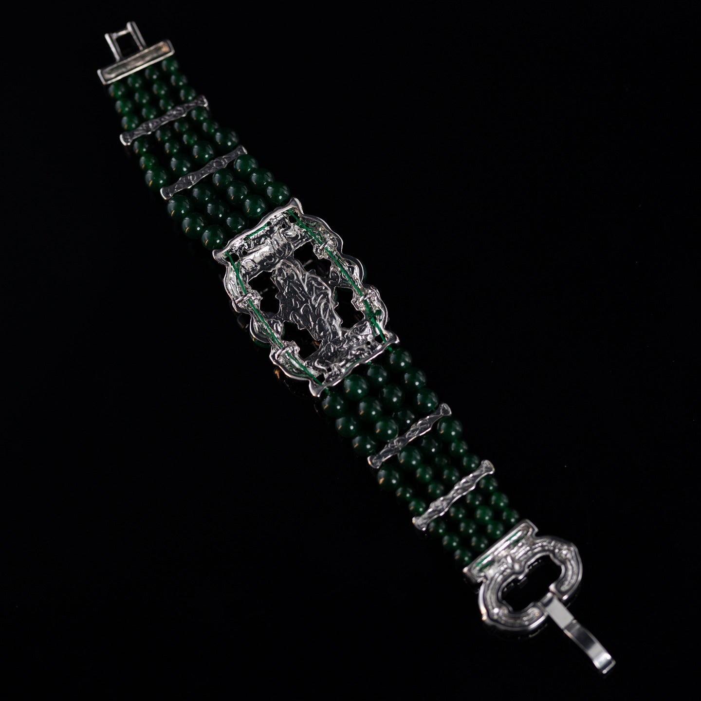 Vintage Agate Art Deco Statement Bracelet for Men