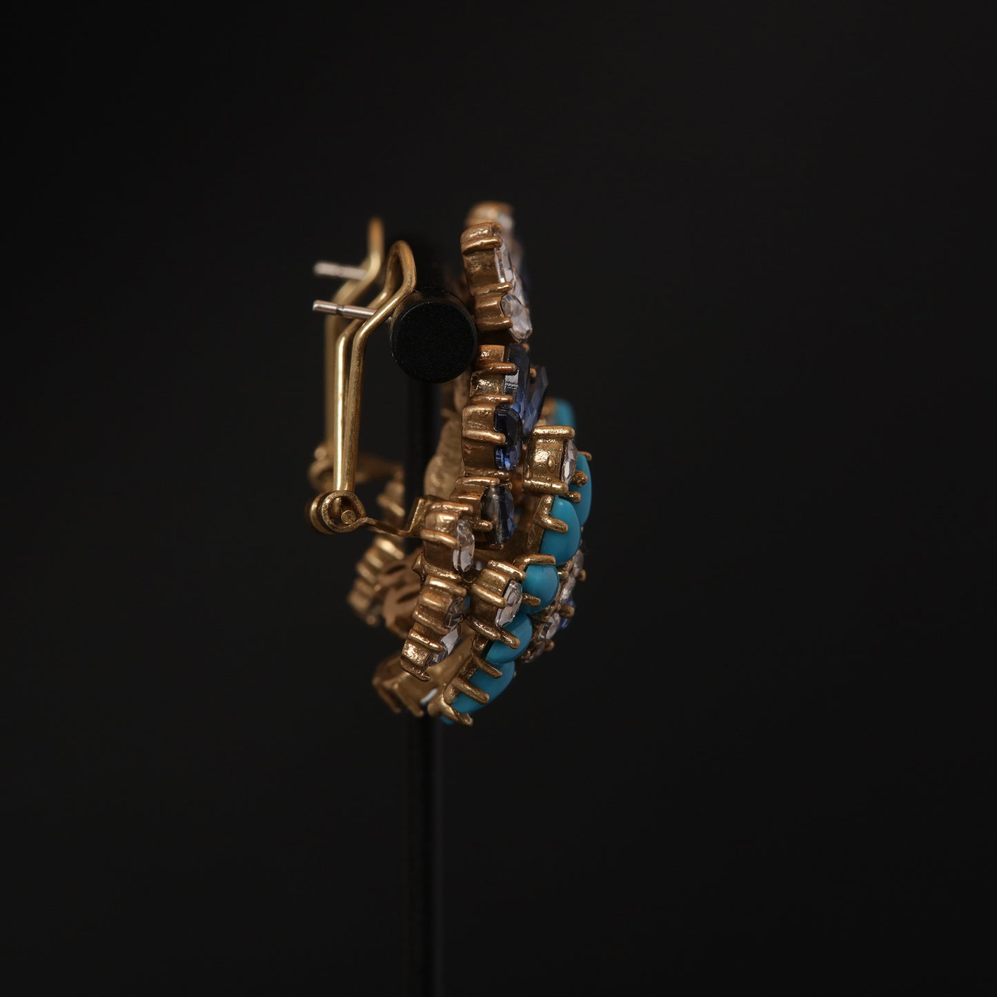 Vintage Luxury Stone Inlay Earrings Timeless Style