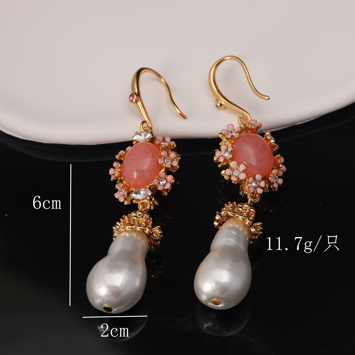 Vintage Pearl Baroque Chic Earrings Handcrafted Design