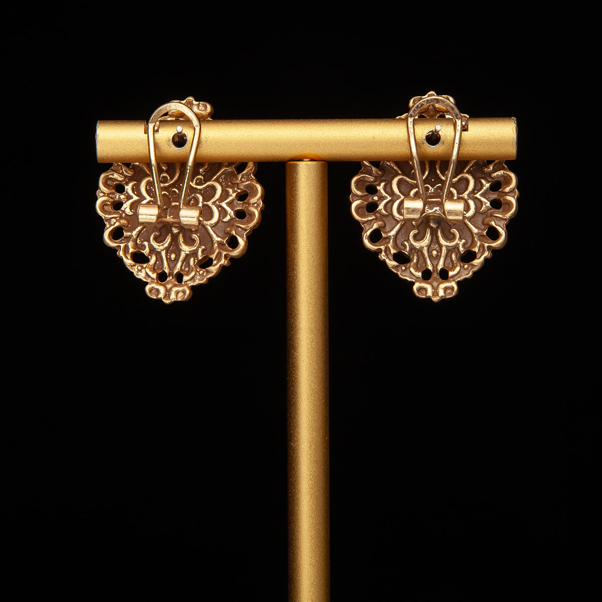 Vintage Refined Stone Inlay Earrings Gift Jewelry