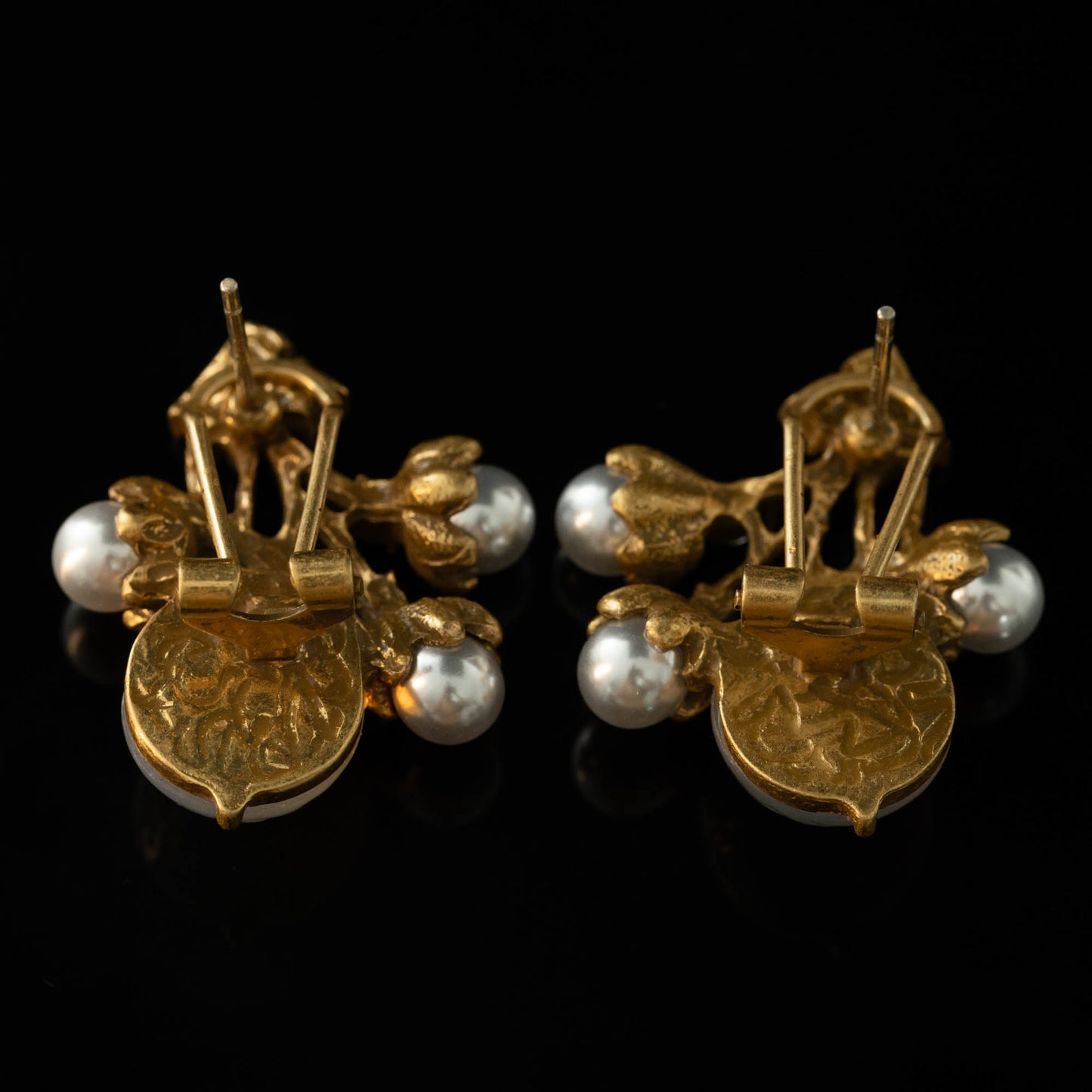 Vintage Pearl Floral Timeless Earrings Gift Jewelry