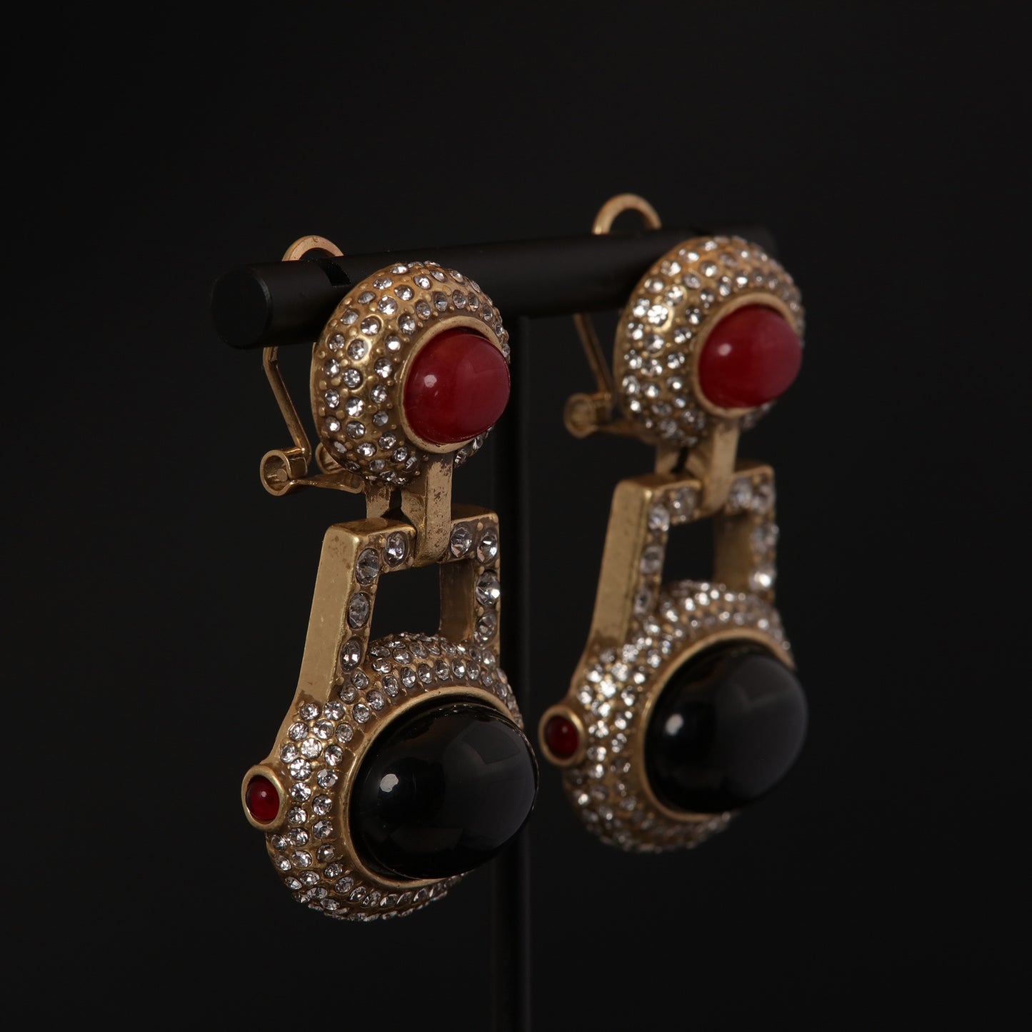 Vintage Natural Stone Elegant Stone Inlay Earrings for Ladies