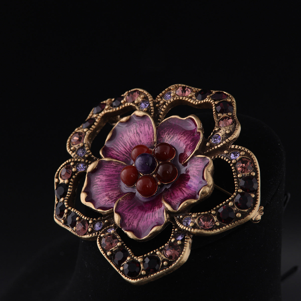 Vintage Enamel Floral Statement Brooches Gift Jewelry
