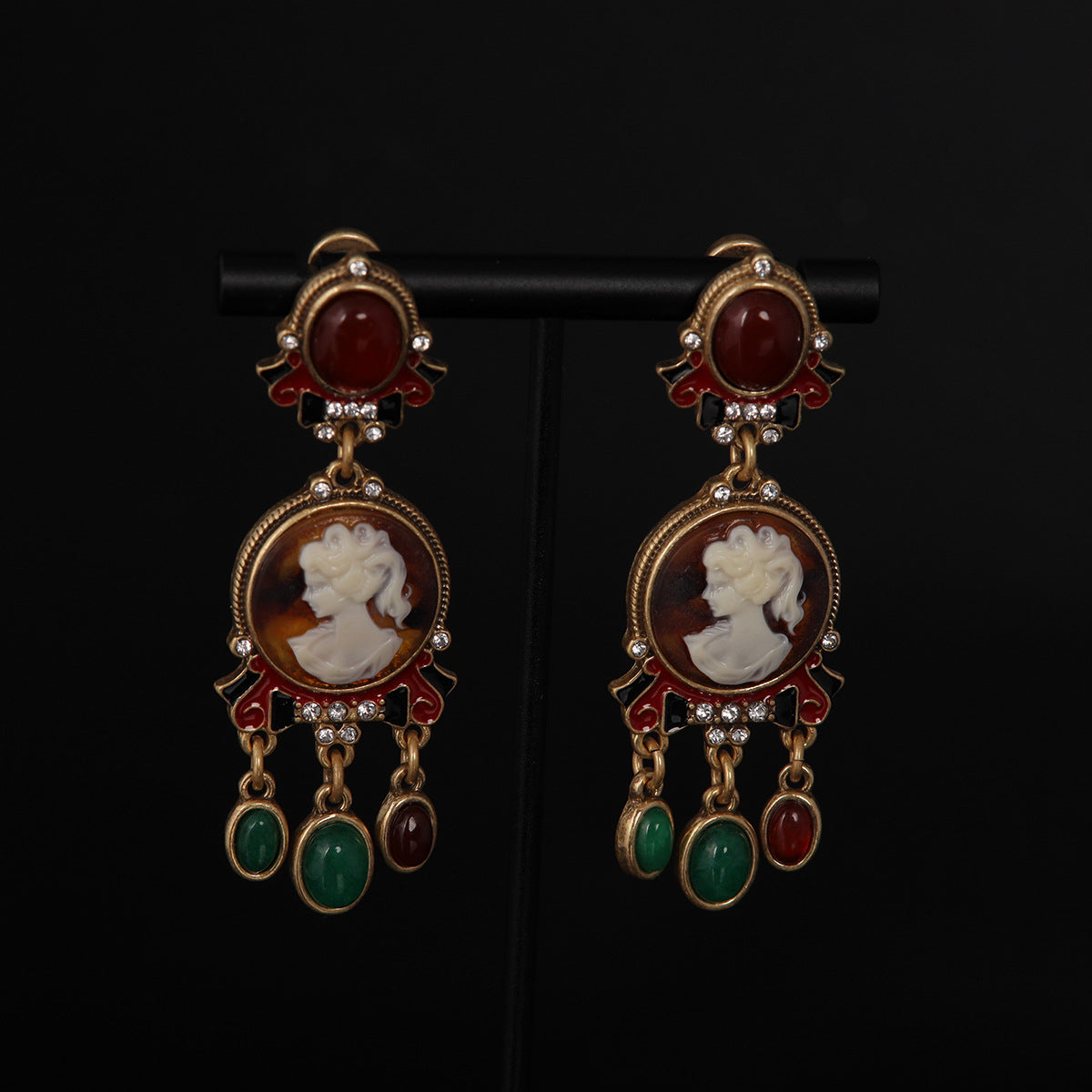 Vintage Agate Statement Chic Earrings for Women