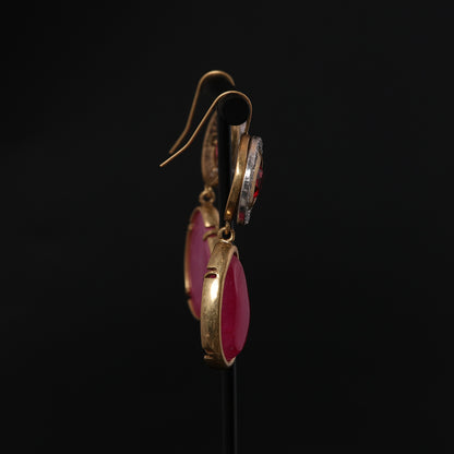 Vintage Natural Stone Statement Earrings Gift Jewelry