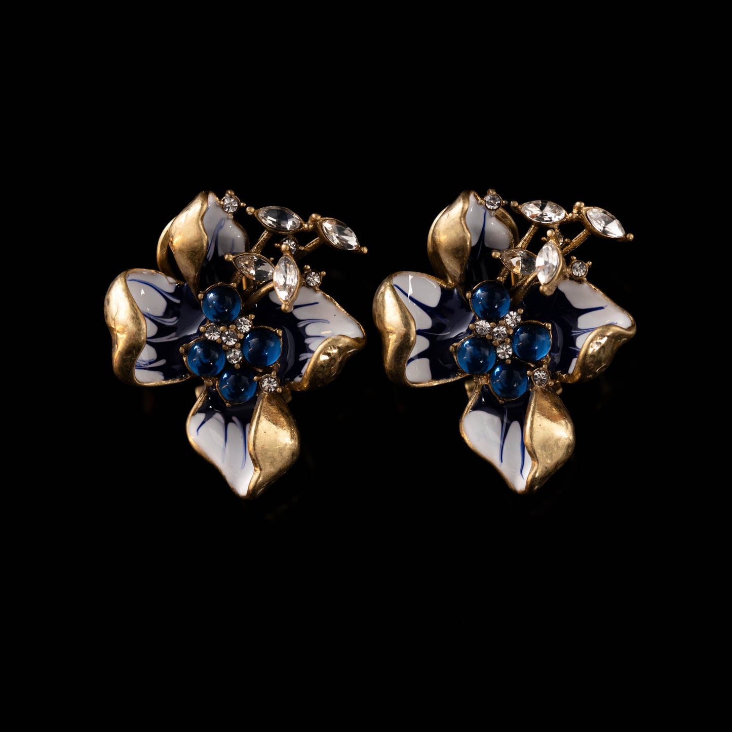 Vintage Enamel Elegant Chic Earrings Gift Jewelry