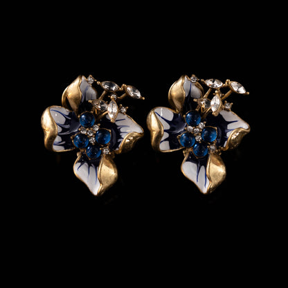 Vintage Enamel Elegant Chic Earrings Gift Jewelry