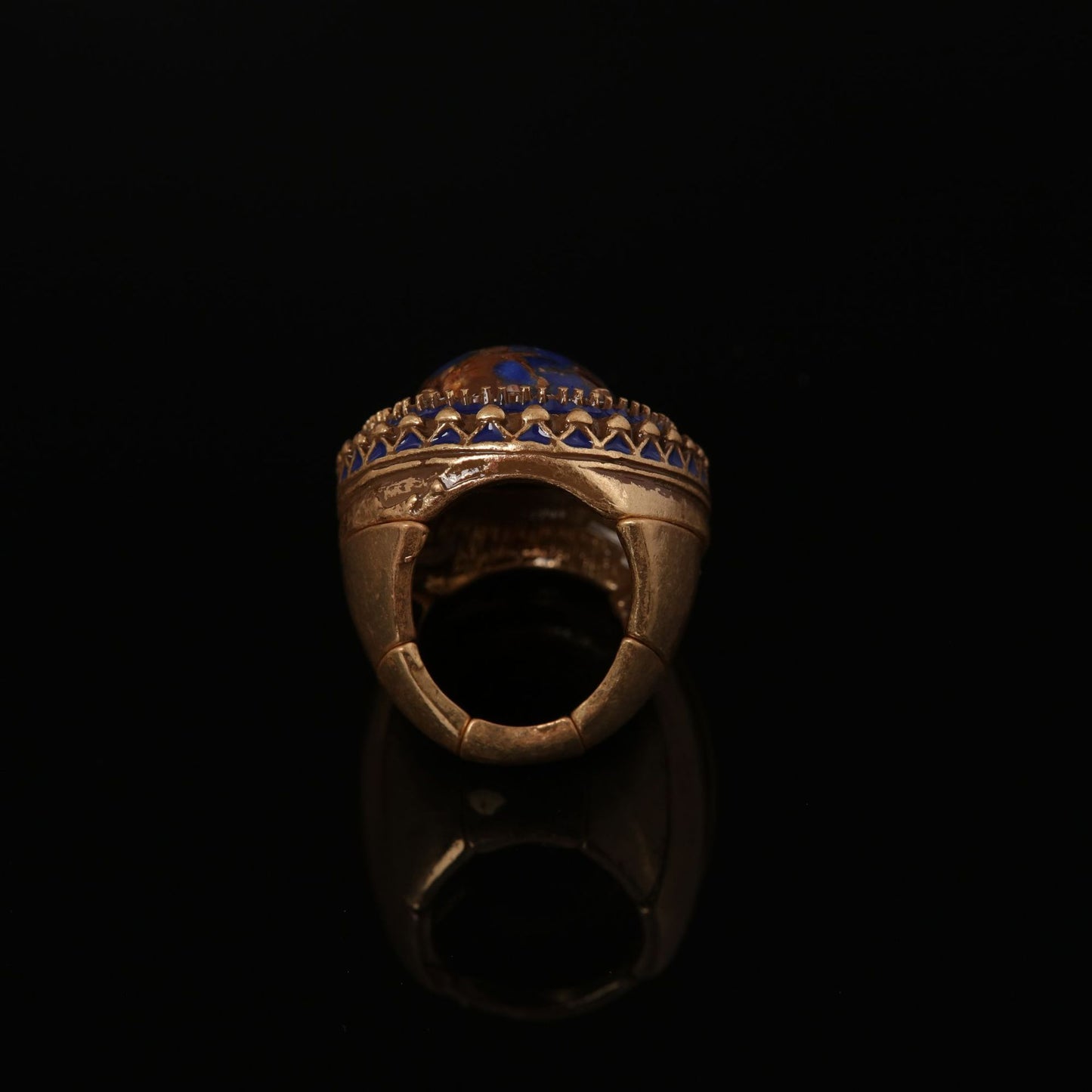 Vintage Natural Stone Geometric Timeless Handcrafted Open Ring Timeless Style