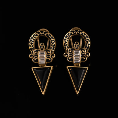 Vintage Enamel Elegant Polished Earrings for Women