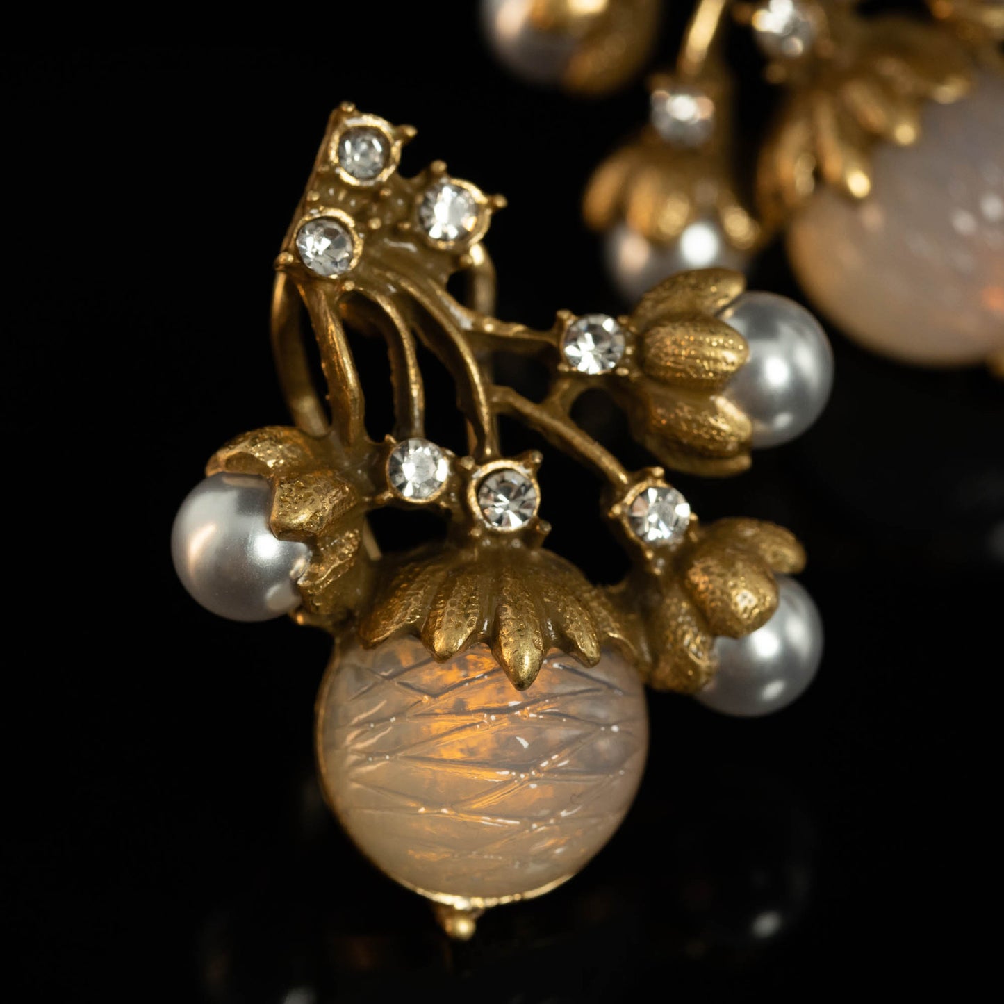 Vintage Pearl Floral Timeless Earrings Gift Jewelry