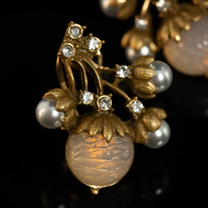 Vintage Pearl Floral Timeless Earrings Gift Jewelry