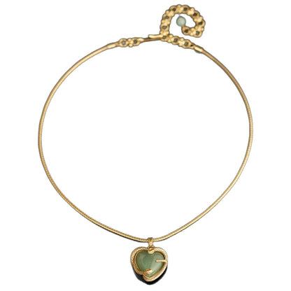 Vintage Royal Natural Stone Heart Jewelry Set