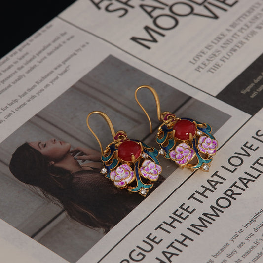 Vintage Agate Classic Handcrafted Earrings for Women
