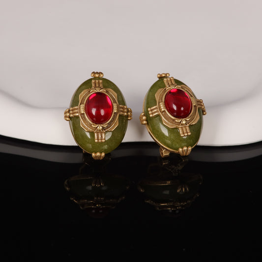 Vintage Cubic Zirconia Artisan Handcrafted Earrings for Women