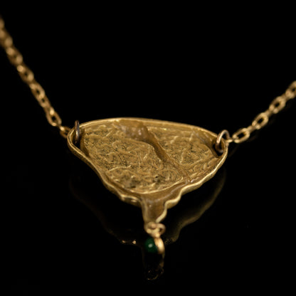 Vintage Natural Stone Heart Refined Necklace Handcrafted Design