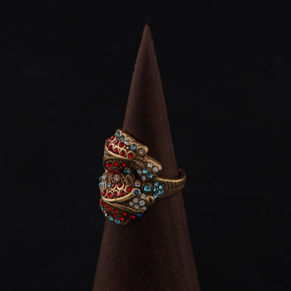 Vintage Floral Statement Baroque Open Ring Timeless Style