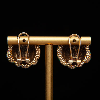 Vintage Enamel Artisan Luxury Earrings Timeless Style