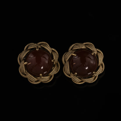 Vintage Agate Refined Stone Inlay Earrings for Women
