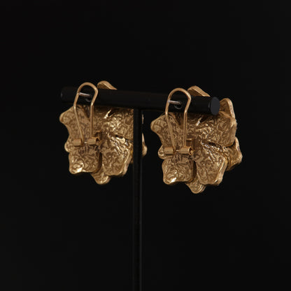 Vintage Enamel Floral Artisan Polished Earrings for Ladies