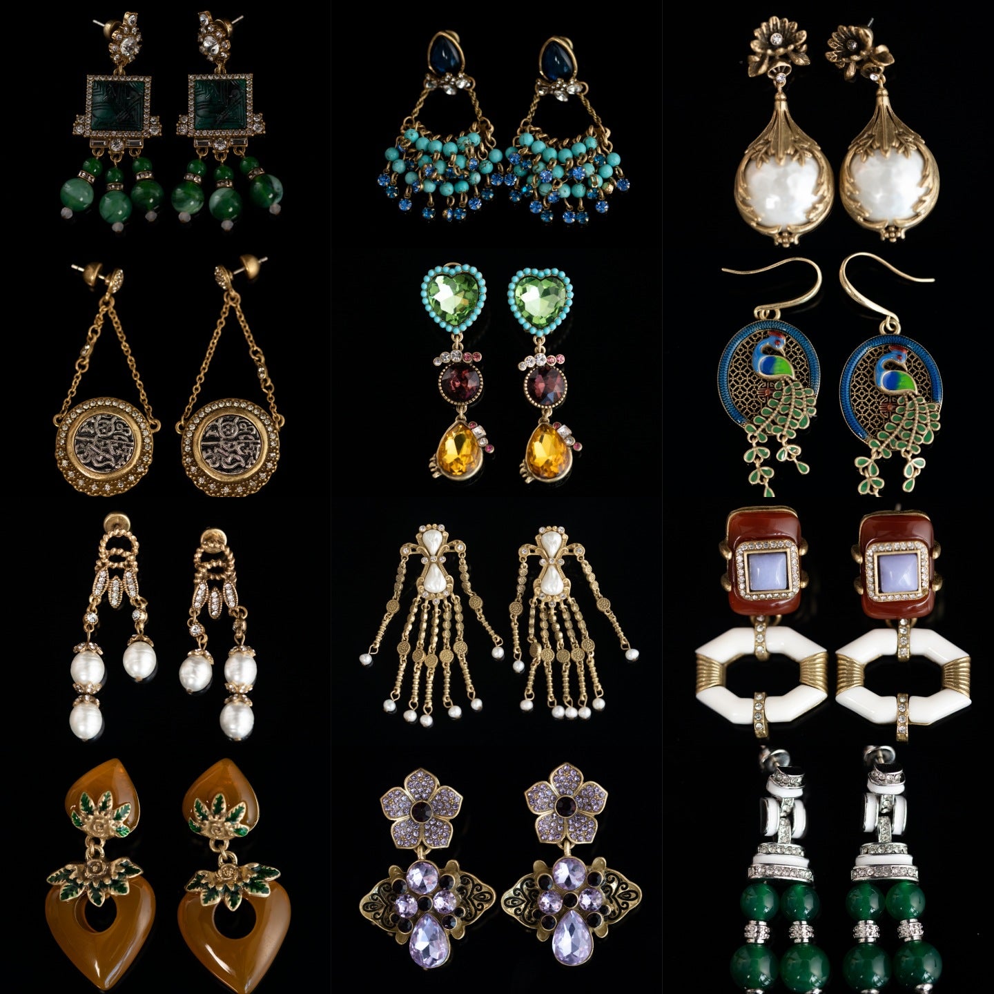 Vintage Pearl Leaf Refined Handcrafted Earrings for Ladies