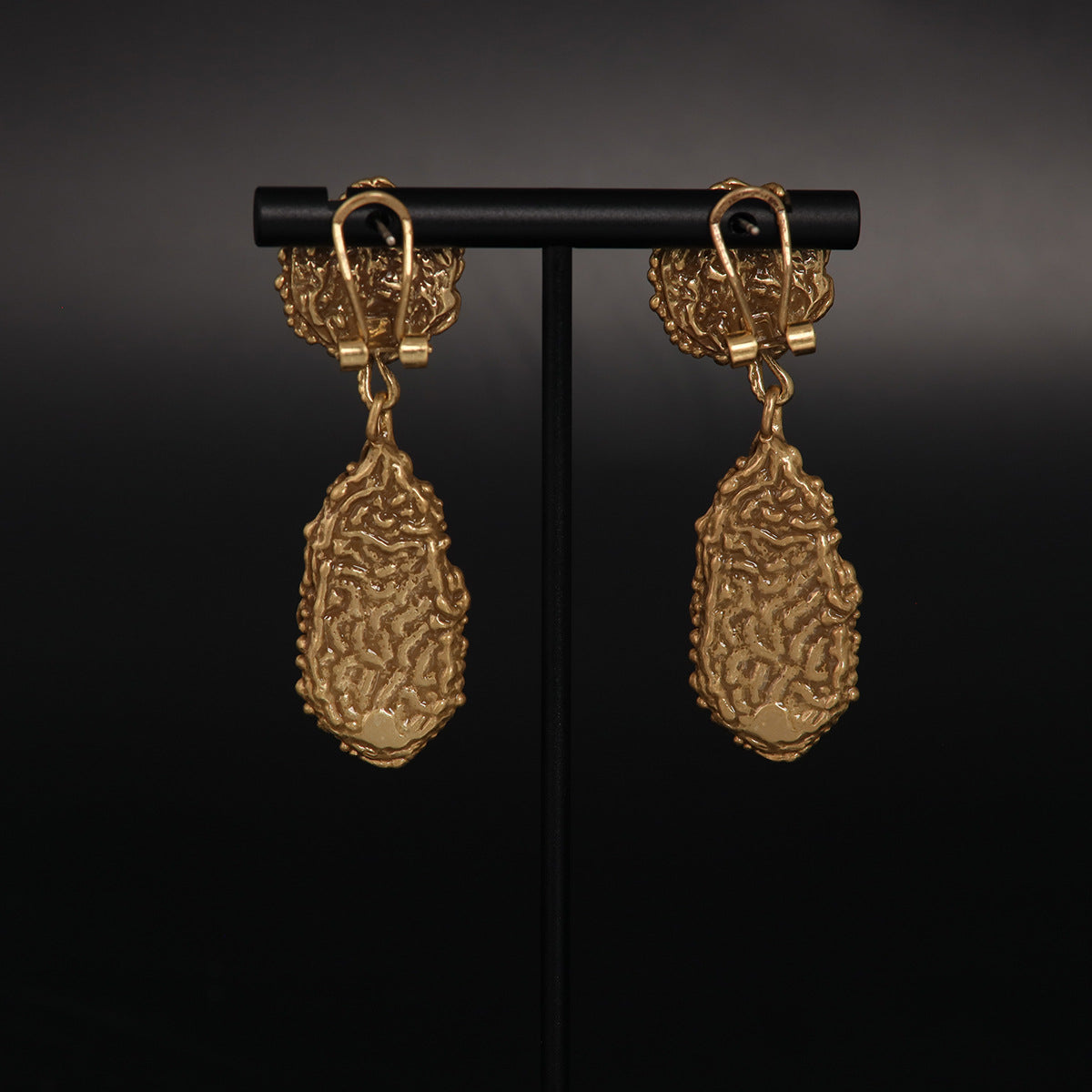 Vintage Statement Stone Inlay Earrings Timeless Style