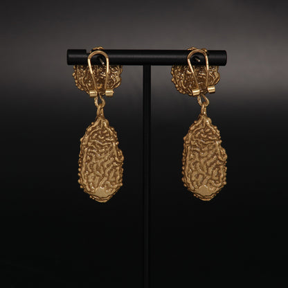 Vintage Statement Stone Inlay Earrings Timeless Style